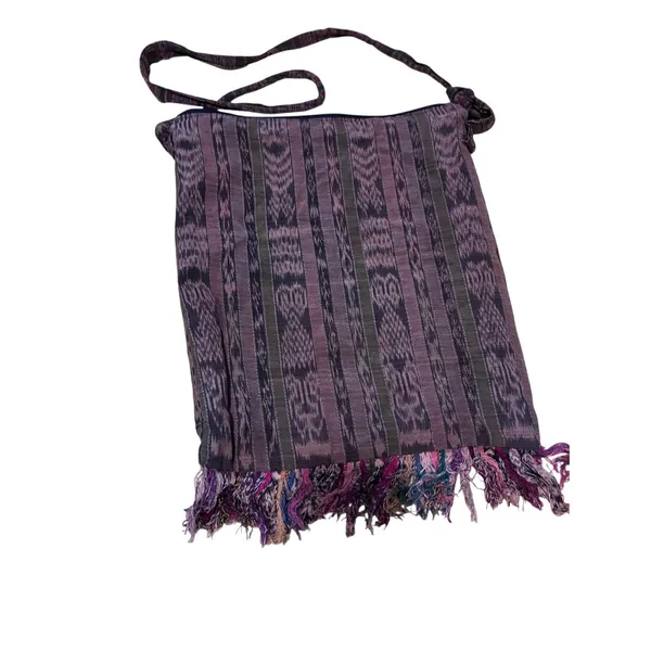 Tapestry Boho Woven Shoulder Bag Floral Fringe Multicolor - Image 5