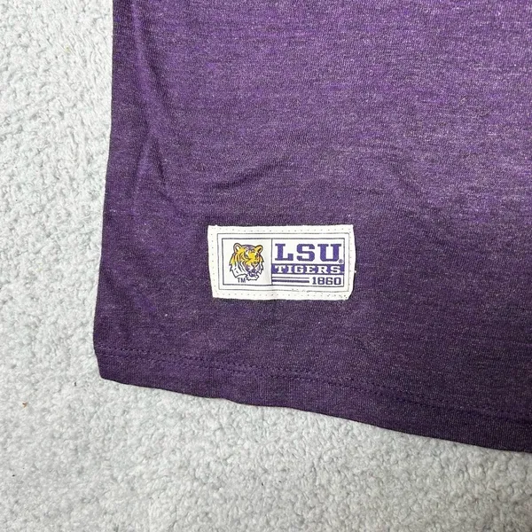 LSU T-Shirt Womens Medium Purple Tee TigerBait Section 101 Majestic‎ NEW - Image 4