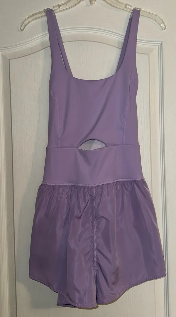 Romp around town TCEC purple cutout athletic romper from hazel & olive boutique - Image 5