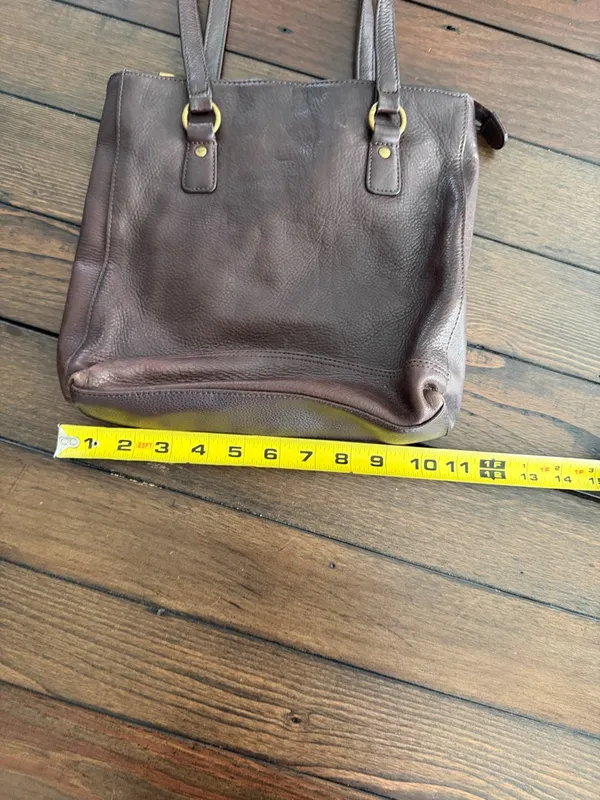 Vintage Dockers Brown Leather Bag Classic Structured Tote - Image 9