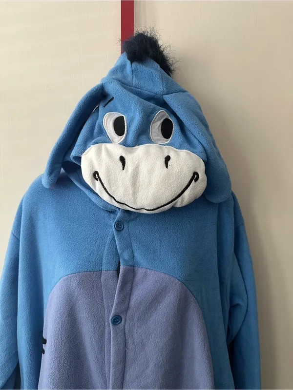Blue Eeyore-Style Womens Fleece Onesie Pajamas ,costume fo Holloween - Image 4