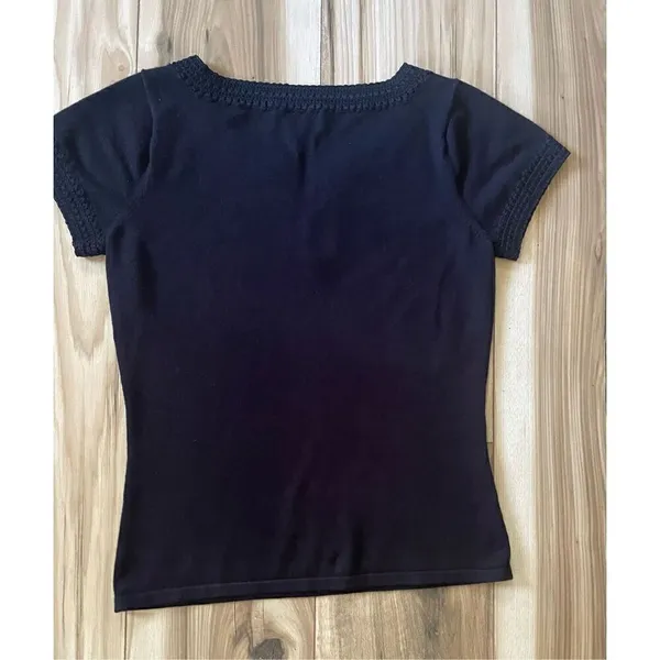 Laura Leigh Vintage Crotchet Black Women’s Top - Image 6