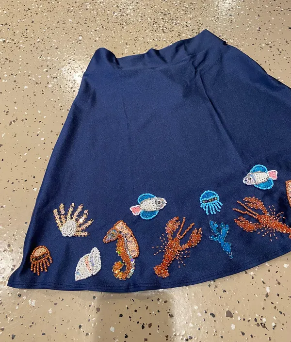 Her Pony The Label Under The Sea Beaded Mini Skirt - Image 8