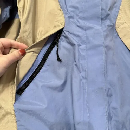Mountain Hardwear Conduit Ski Snowboard Jacket Blue Tan Hood Women's Size‎ 8 - Image 6
