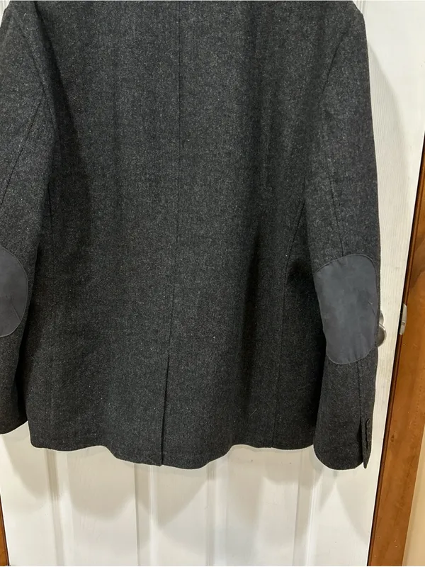 Claiborne Dark Charcoal Wool Pea Coat Gray Size XXL - Image 6