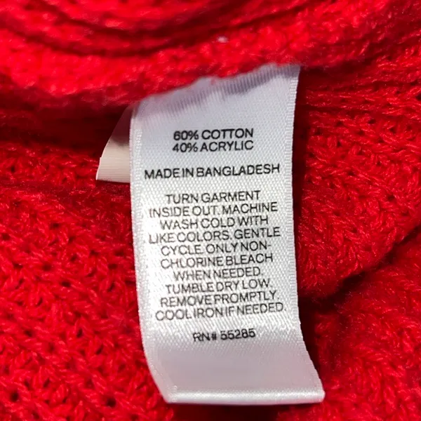 Express Sweater Red V-Neck Oversized tunic s - Image 5