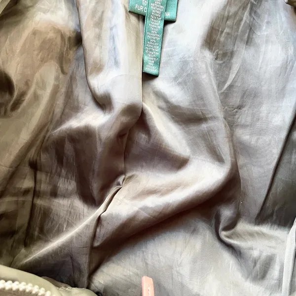 LAUREN Ralph Lauren Womens XS Down Parka Olive Green Removable‎ Hood Winter - Image 10