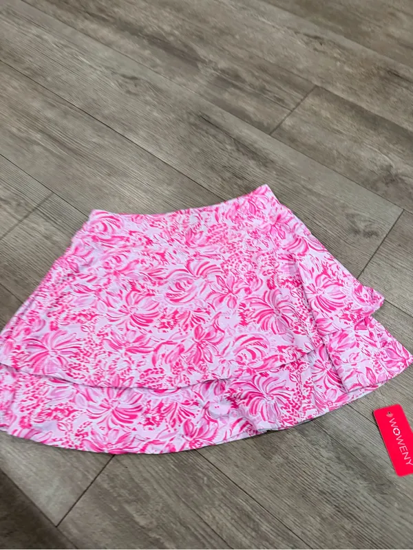 Bright Pink Tropical Print Ruffle Skort Size M - Image 5