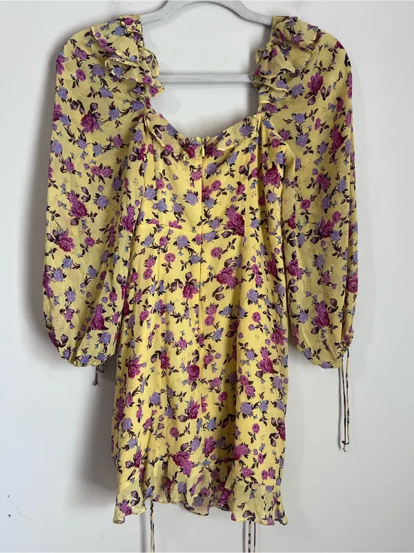 For Love & Lemons Silk Mini‎ Dress Floral Sweatheart Size XS - Image 7