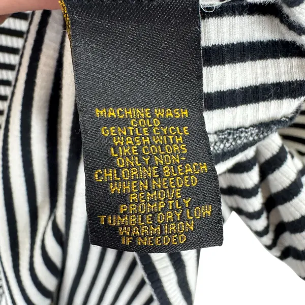 Ralph Lauren Lauren LRL Black White Striped 3/4 Sleeve 1/2 Snap Henley Size‎ 2X - Image 5