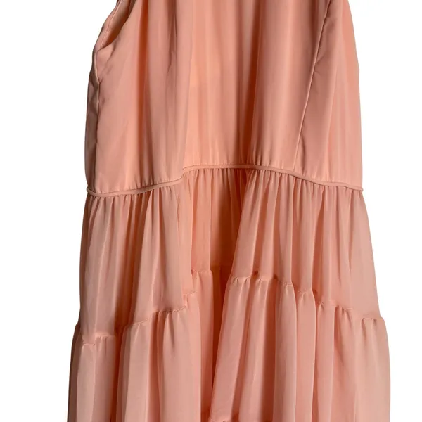Mac Duggal Light Pink Tiered A-Line Halter Sleeveless Formal Maxi Gown Size 14 - Image 5