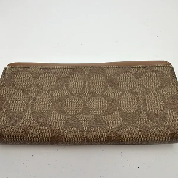 Coach Continental Flap Brown Signature Canvas Wallet - Image 3