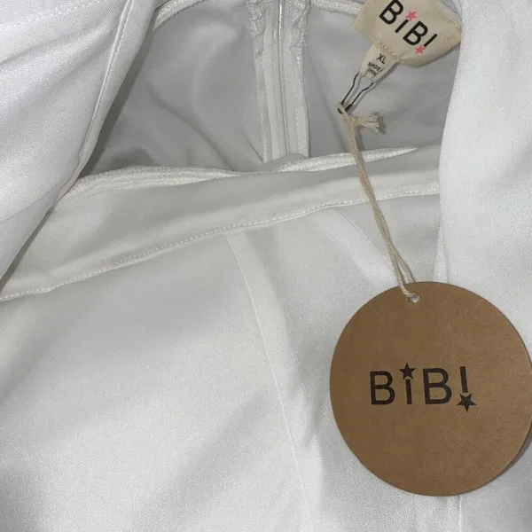 Bibi Bridal Shower White Dress Puff Icon Bride‎ Bachelorette Reception Dress XL - Image 10