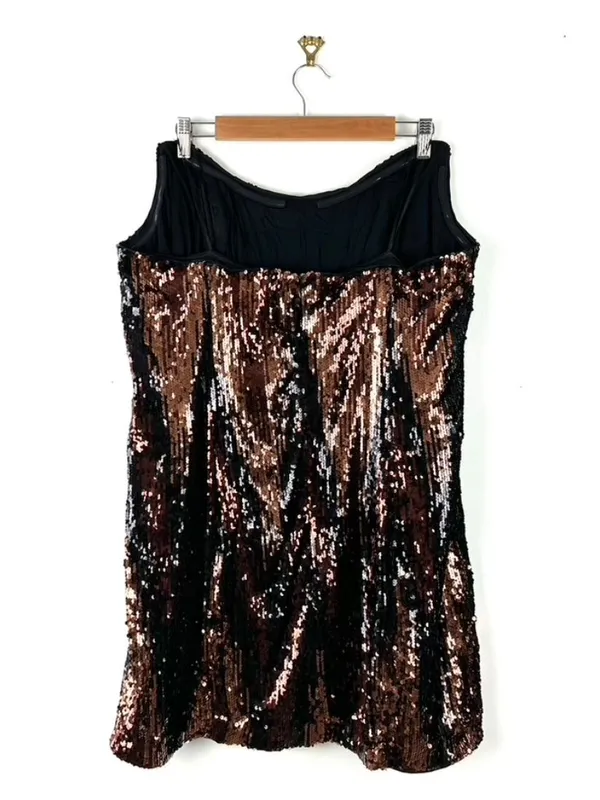 Anthropologie Strapless Sequin Mini Dress Brown/Black Size 22W NWT - Image 5