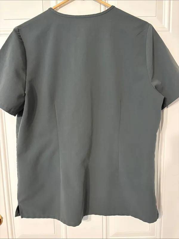 Figs V-Neck Scrub Top Gray Green PO 2491 - Image 2