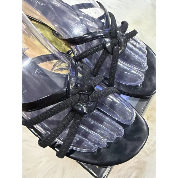 Predictions Women's 9.5 Black Strappy Kitten Heel Sandals Y2K 62333-04 Jubilee - Image 6