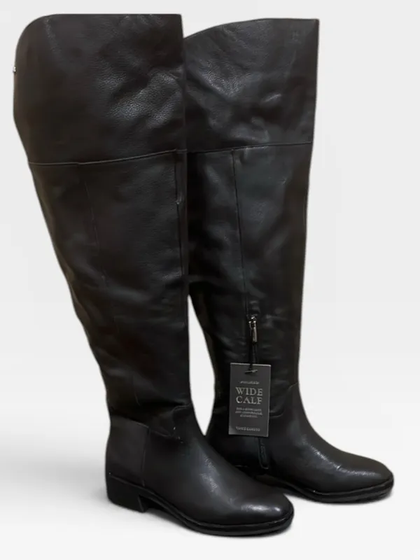 Vince Camuto Jorshie2 Black Leather Wide Calf Riding Boots NWT 7 - Image 2