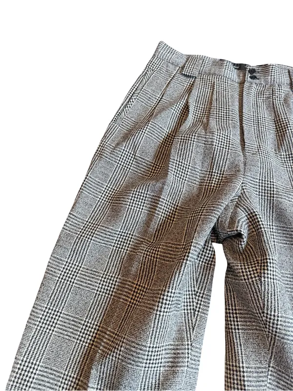 Alanni by Donny Brooke Black Houndstooth Plaid Trousers Wide Size 14 Women's - Image 3