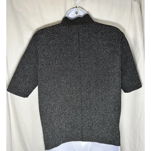 Zara Knit Women’s Gray Mock Neck Short Sleeve Sweater Top - Size L - Minimalist - Image 2