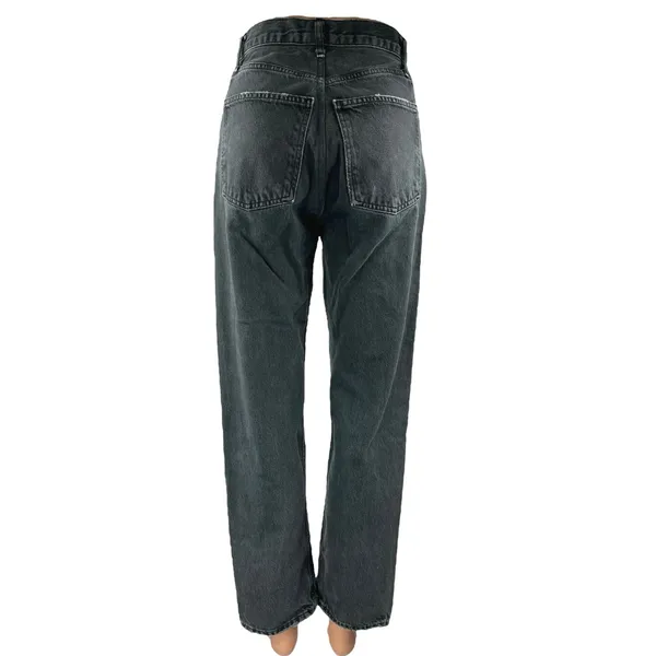 Agolde Women's Black High Waisted Relaxed Fit Straight Leg Denim Jeans Size S - Image 3