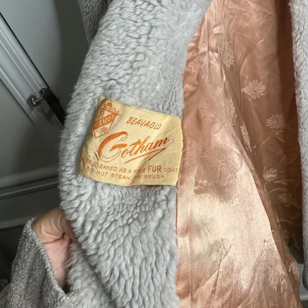 Vintage 1960s faux fur plush chubby coat Jackie O large winter opera‎ old money - Image 5