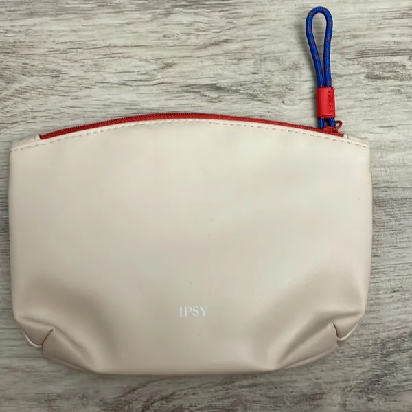 Ipsy Beige Multicolor Print Glam Bag Approximately 5” X 7” Zip Top Makeup Bag - Image 2
