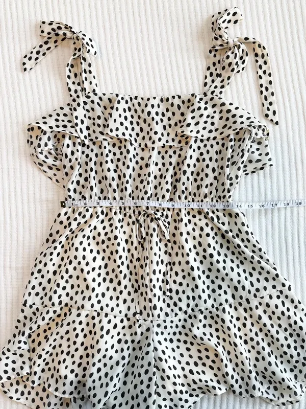 Altar'd State Black and White Polka Dot Ruffle Romper - Image 5