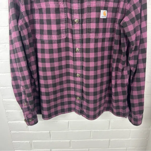 Carhartt Rugged Flex Loose Fit Midweight Flannel Long Sleeve Plaid Shirt - Image 4