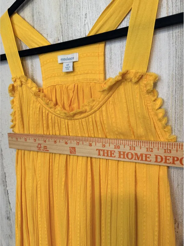 Sundance Womens XS Yellow Cotton Gauze Cross-Back Maxi Dress - Image 10