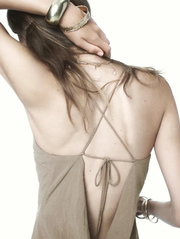 Zara Tan Lace Strappy Embroidered Midi Slip Dress - Image 11
