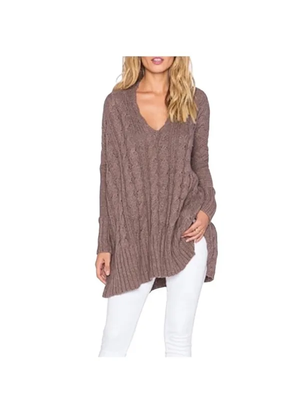 Free People Easy Cable Oversized Sweater Mocha Size L Boho Hippie Cottagecore - Image 6