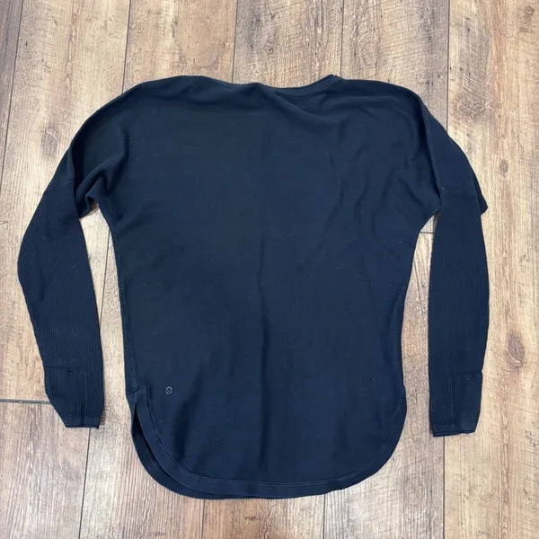 Lululemon Take It All In Cotton-Blend Ribbed Knit Sweater Black Women's Size 4 - Image 5