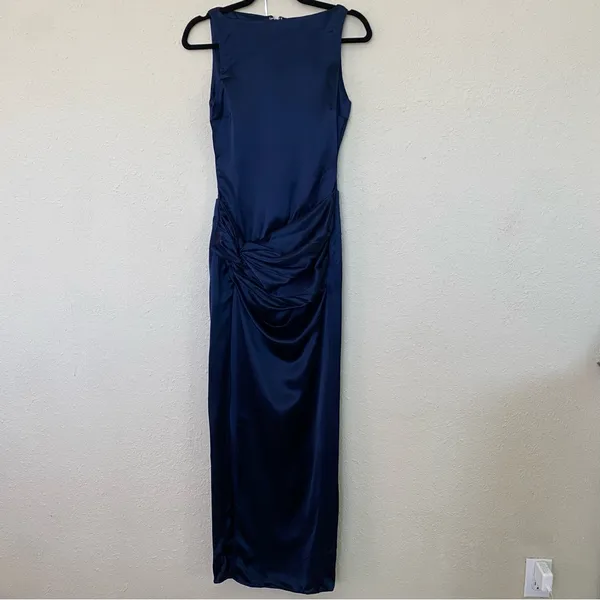 HOUSE OF CB 'Roxanne' Navy blue Thigh Slit Maxi Dress NWOT size M‎ - Image 5