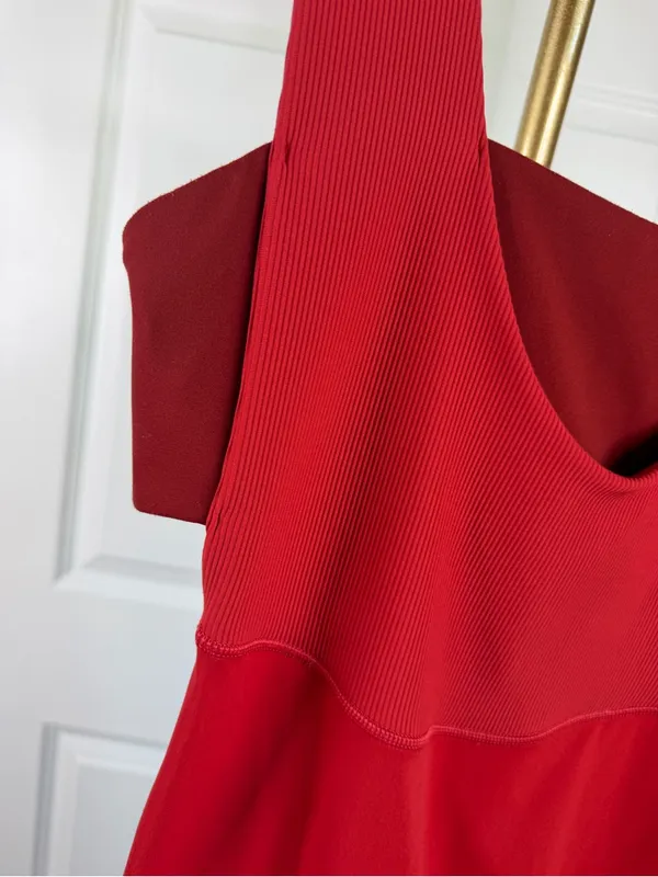 Free People Movement Red Capri Jumpsuit Romper Size S - Image 4