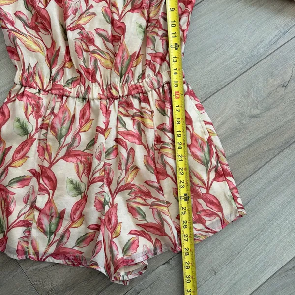 Lovers + Friends Bosworth Emory Tropical Print Tank Tan Red Floral Romper S NWOT - Image 12