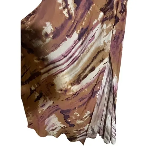 Hello Molly Tiara Fun Maxi Dress‎ Mauve Abstract Satin Slip Wedding Guest Sz 4 - Image 8