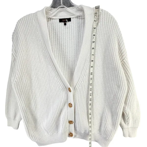 Quince Organic Cotton Oversized Boyfriend Cardigan Womens XS Ivory Cozy Comfort - Image 9
