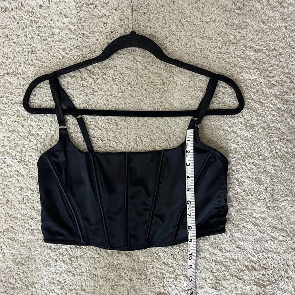 Black Satin Corset Top Size L - Image 4