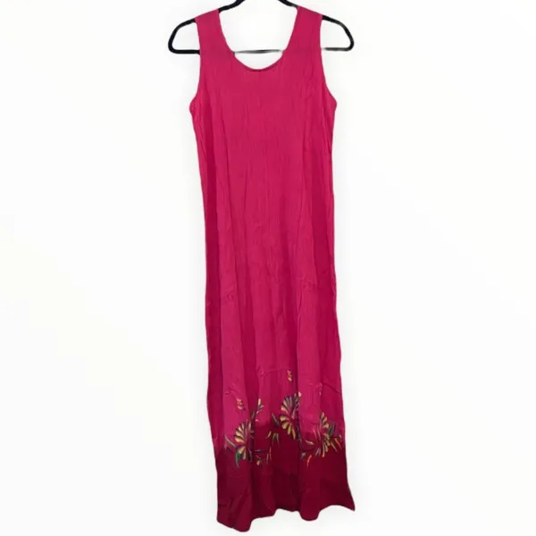 Aloha Pink Hawaiian Maxi Dress One Size Floral‎ Sleeveless Beach Resort NWT - Image 2