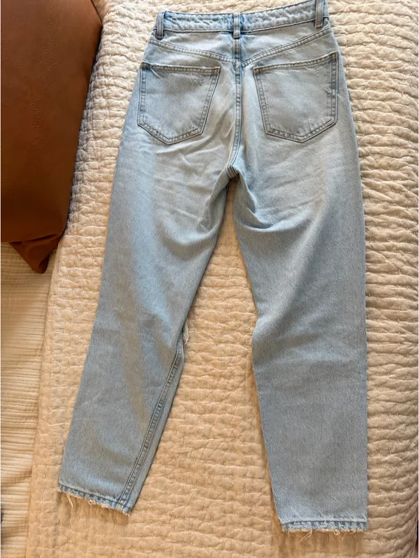 ZARA Light wash straight leg high waisted jeans - Image 5