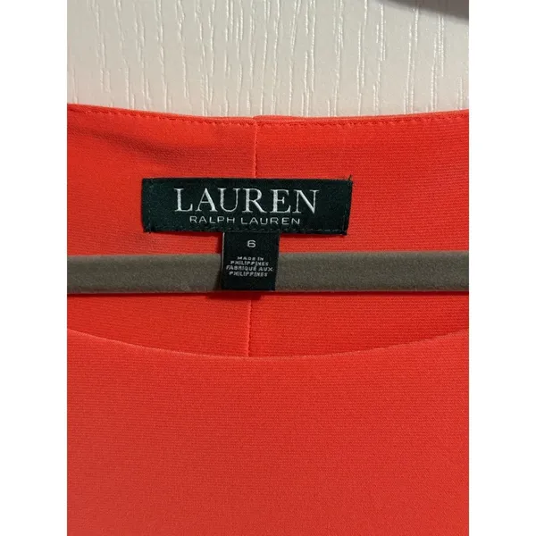 NWT Lauren Ralph Lauren Coral Puff Sleeve Ruched‎ Sheath Dress Minimalist Career - Image 6