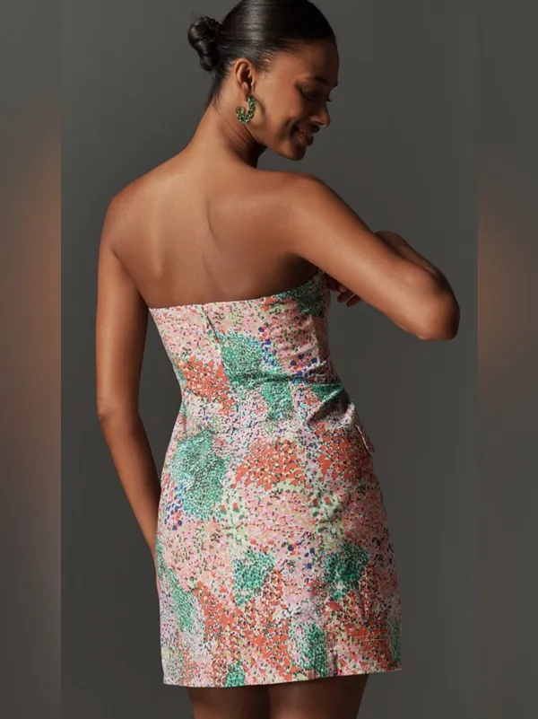 Maeve Strapless Multicolor Confetti-Print Mini Dress - Image 4