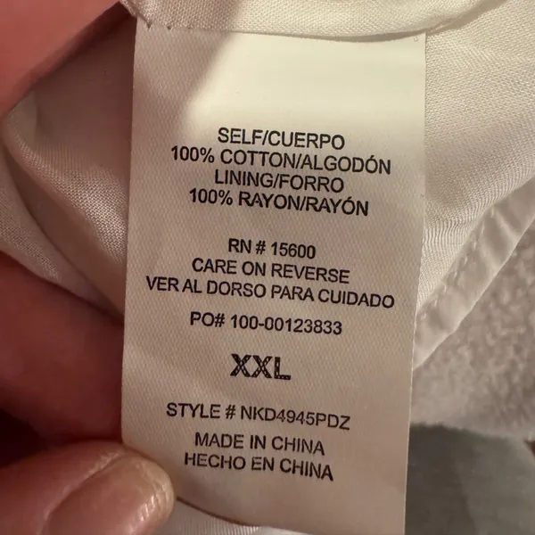 NWT Rewind White Sleeveless dress with Green Leaf Pattern - Image 4