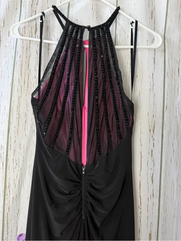 Black and Hot Pink Party Dress - Image 7