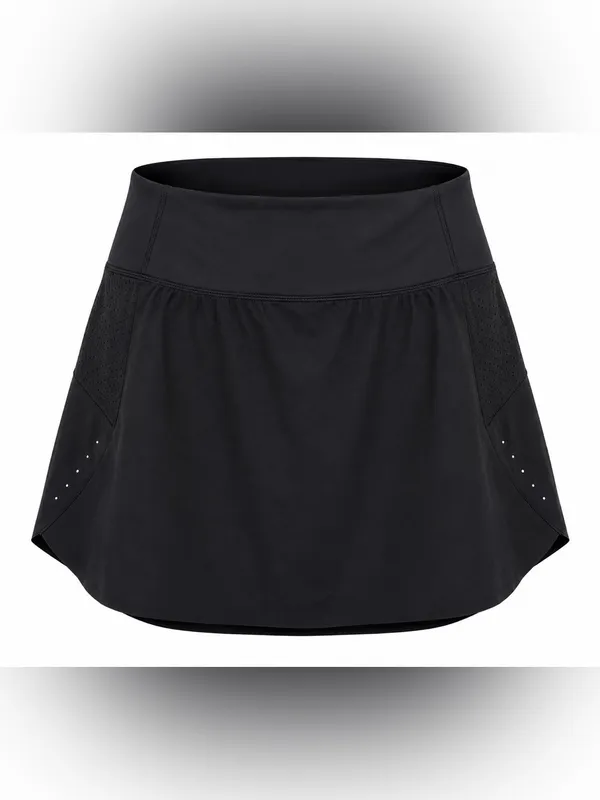 Athleta Run With It Black Running Skort Built-In Shorts XS - Image 2