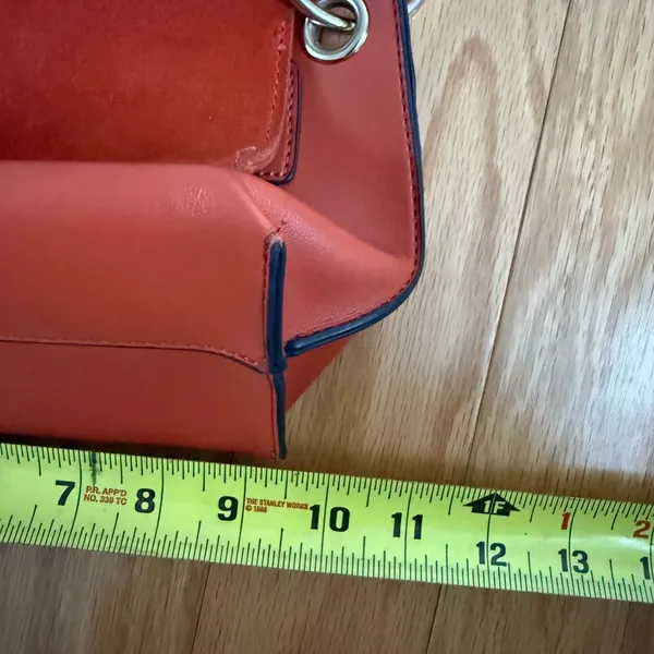 Parfois Shoulder Bag Suede‎ Flap Closure Copper Color Purse - Image 11