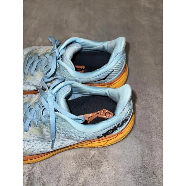 Women's Hoka Clifton 9 Athletic Shoes Size 9.5 Blue Orange - Image 4