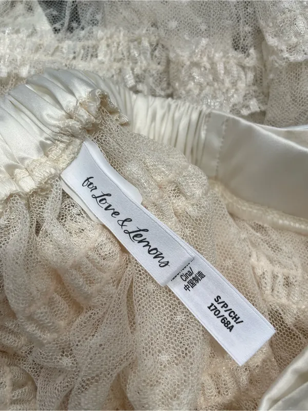 For Love & Lemons Cream Lace Tie-Strap Chemise - Image 2
