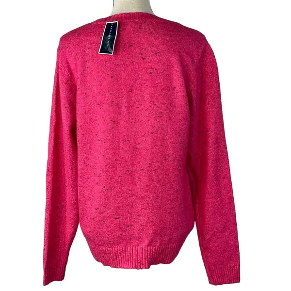 Karen Scott Large Penguin Sweater Sequin Crew Neck Long Sleeve Stretch Pink New - Image 5