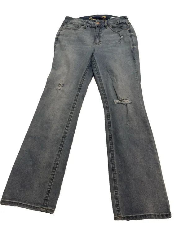 7 For All Mankind Tummy less High Rise Slim Bootcut Medium Wash Jeans Sz 12 - Image 4